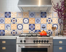 Yellow White And Blues Peel And Stick Removable Tiles - 4