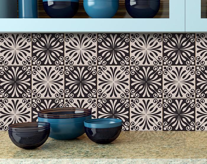 Cinnamon Swirl Peel And Stick Removable Tiles - 4" x 4"