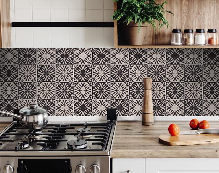 Cinnamon Swirl Peel And Stick Removable Tiles - 4" x 4"