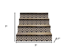 Intertwined Black And Cream Peel And Stick Removable Tiles - 4