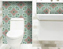 Vintage Green And Taupe Mosaic Peel And Stick Removable Tiles - 4