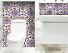 Vintage Purple And Taupe Mosaic Peel And Stick Removable Tiles - 4