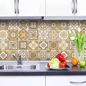 4" X 4" Vintage Brown And White Peel And Stick Removable Tiles