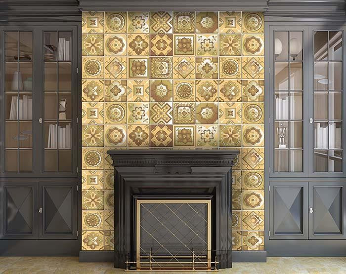 Vintage Beige And White Peel And Stick Removable Tiles 4" X 4"