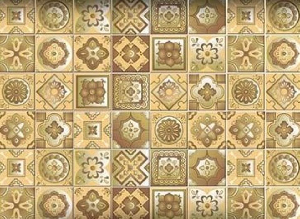 Vintage Beige And White Peel And Stick Removable Tiles 4" X 4"