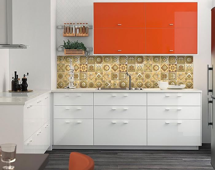 Vintage Beige And White Peel And Stick Removable Tiles 4" X 4"