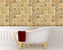 Vintage Beige And White Peel And Stick Removable Tiles 4