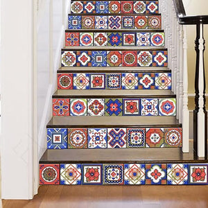 4" X 4" Mediterra Terra Cotta Mosaic Peel And Stick Removable Tiles