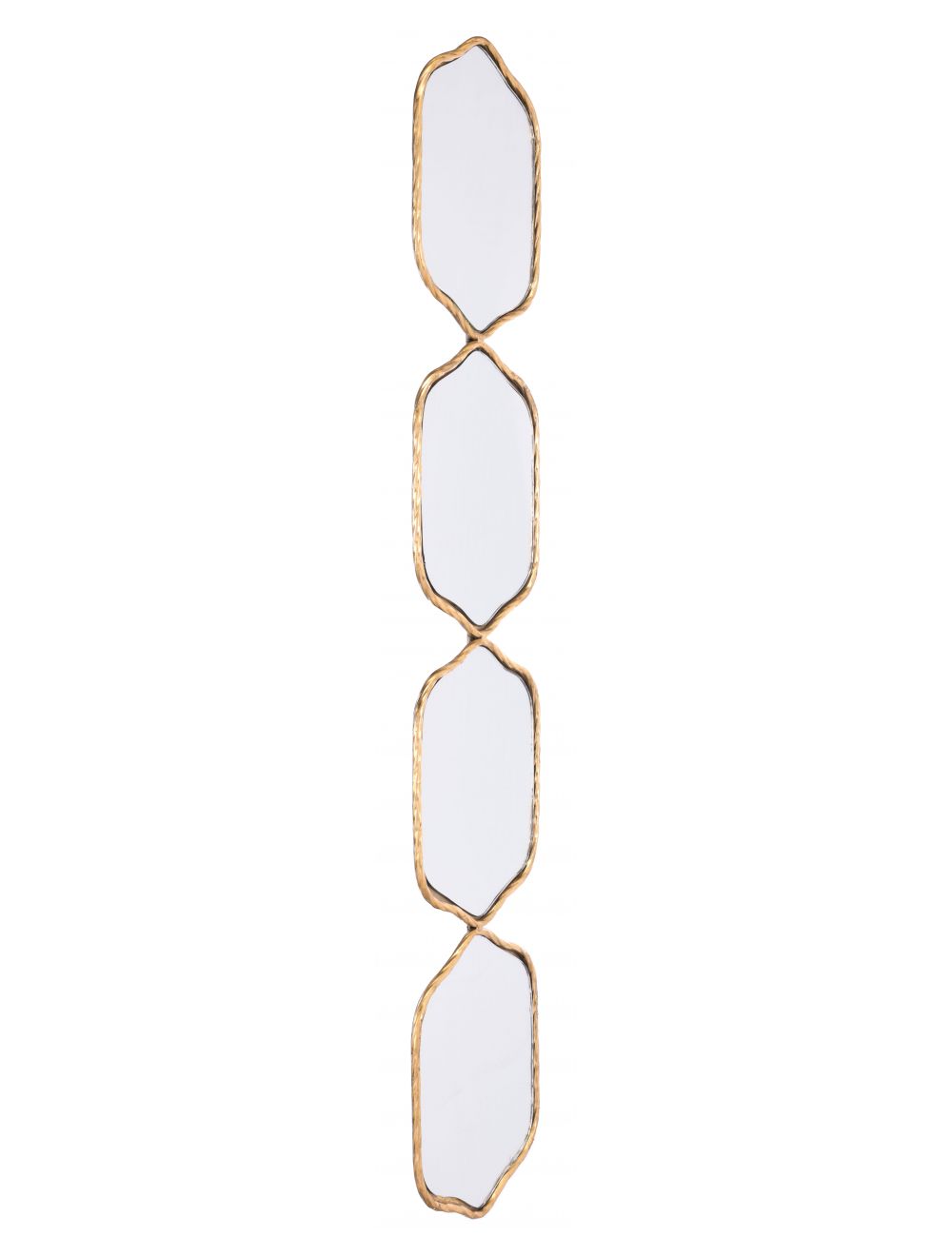 43" Gold Quad Geo Modern Wall Hanging Mirror