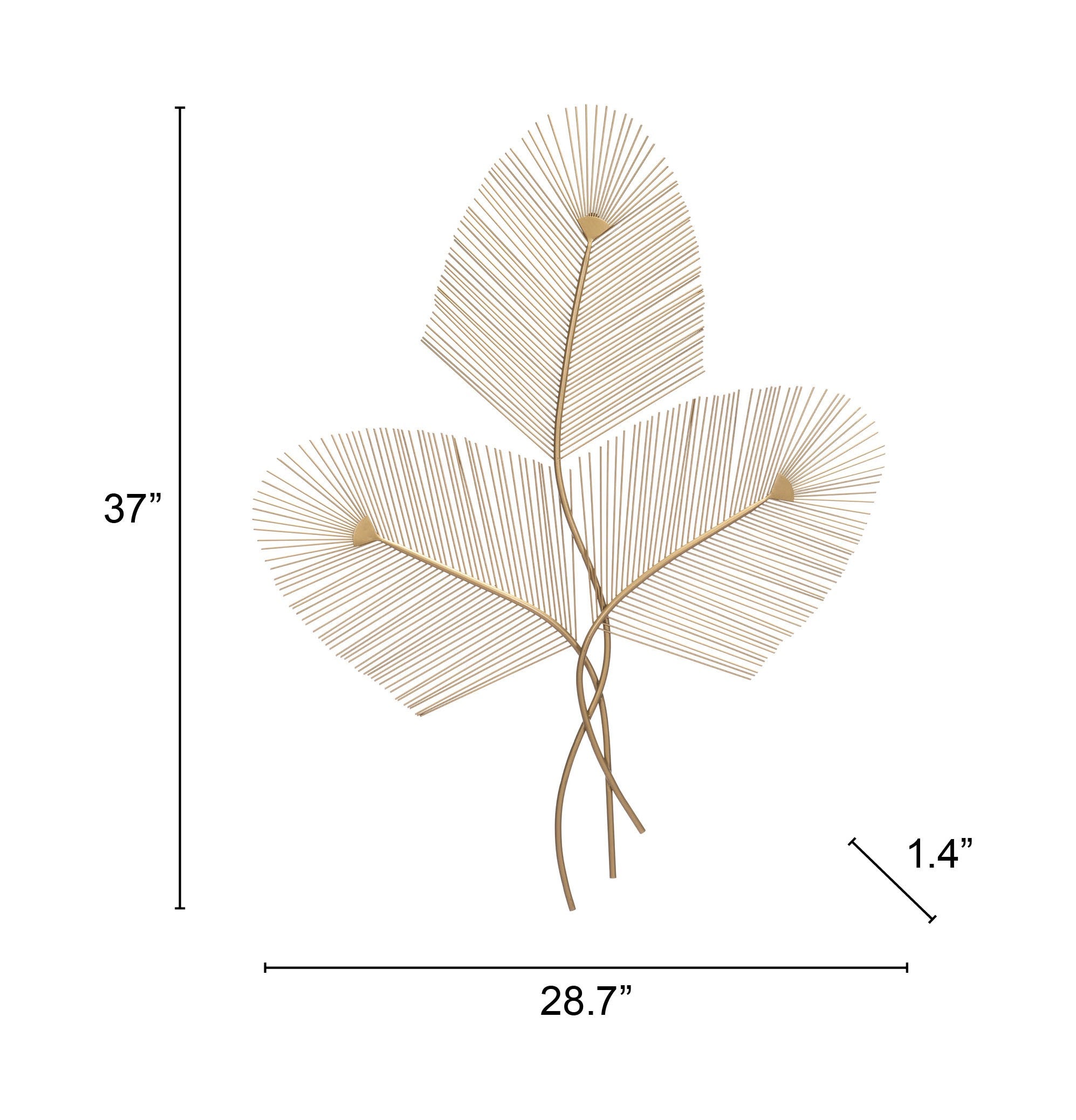 Gold Modern Suave Reed Wall Art