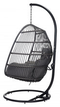 Silla colgante de tejido de cesta gris