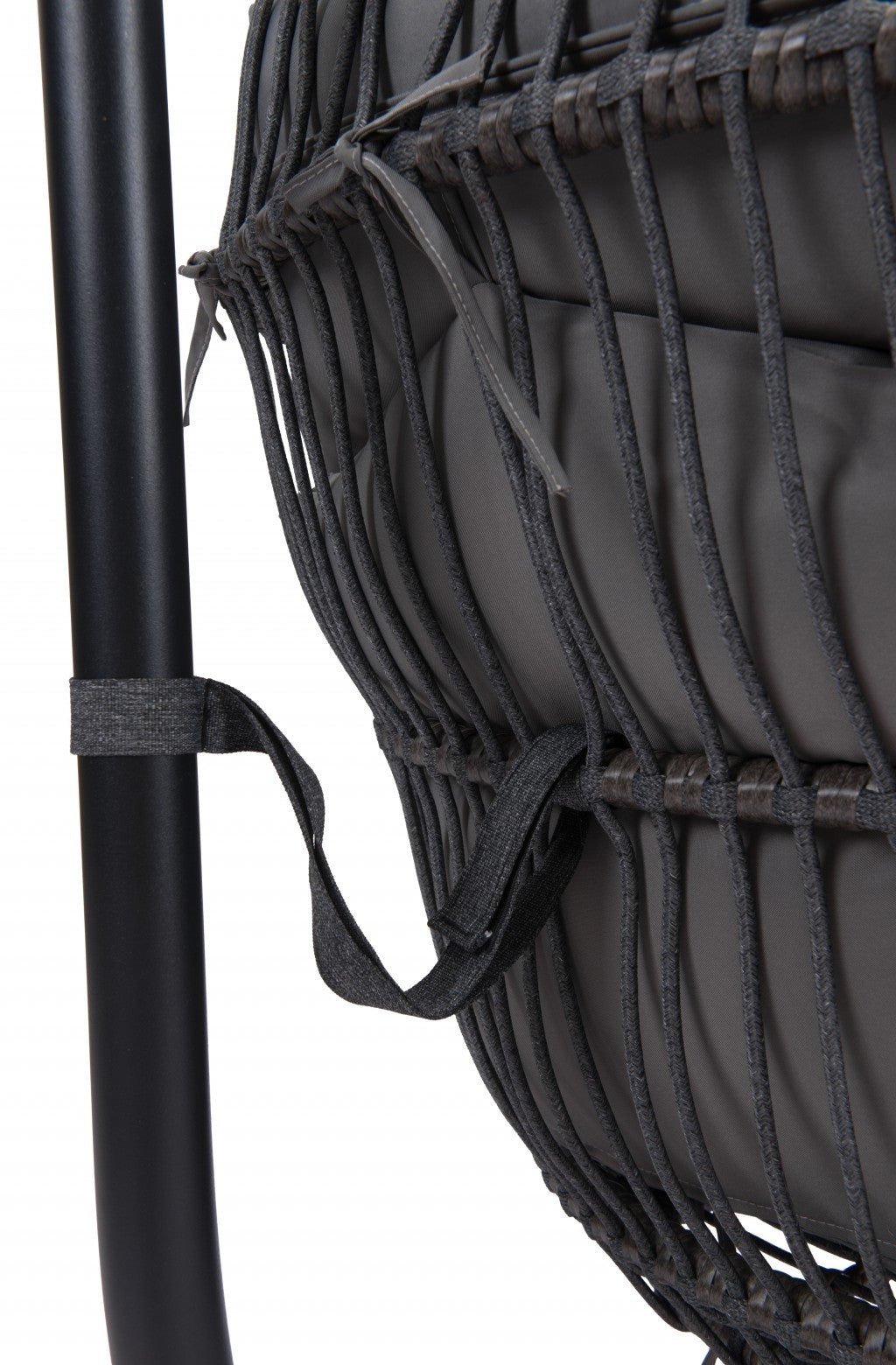 Silla colgante de tejido de cesta gris