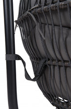 Silla colgante de tejido de cesta gris