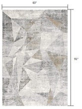 5’ X 8’ Gray Distressed Prism Modern Area Rug