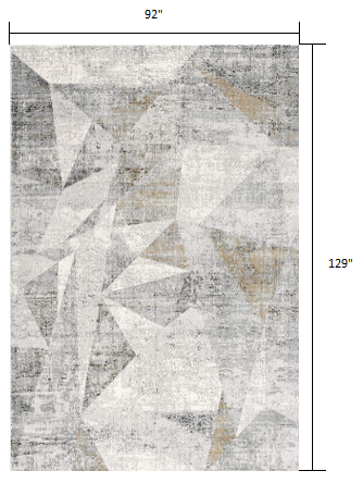 5’ X 8’ Gray Distressed Prism Modern Area Rug