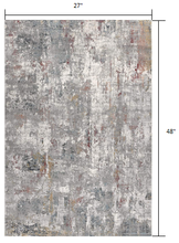 2’ X 10’ Gray And Ivory Abstract Runner Rug