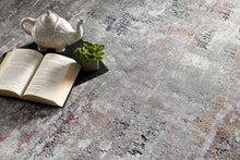 2’ X 10’ Gray And Ivory Abstract Runner Rug