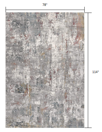 2’ X 10’ Gray And Ivory Abstract Runner Rug