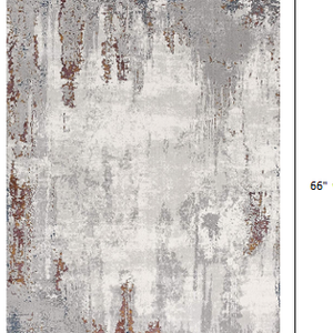 4’ X 6’ Gray And Ivory Modern Abstract Area Rug