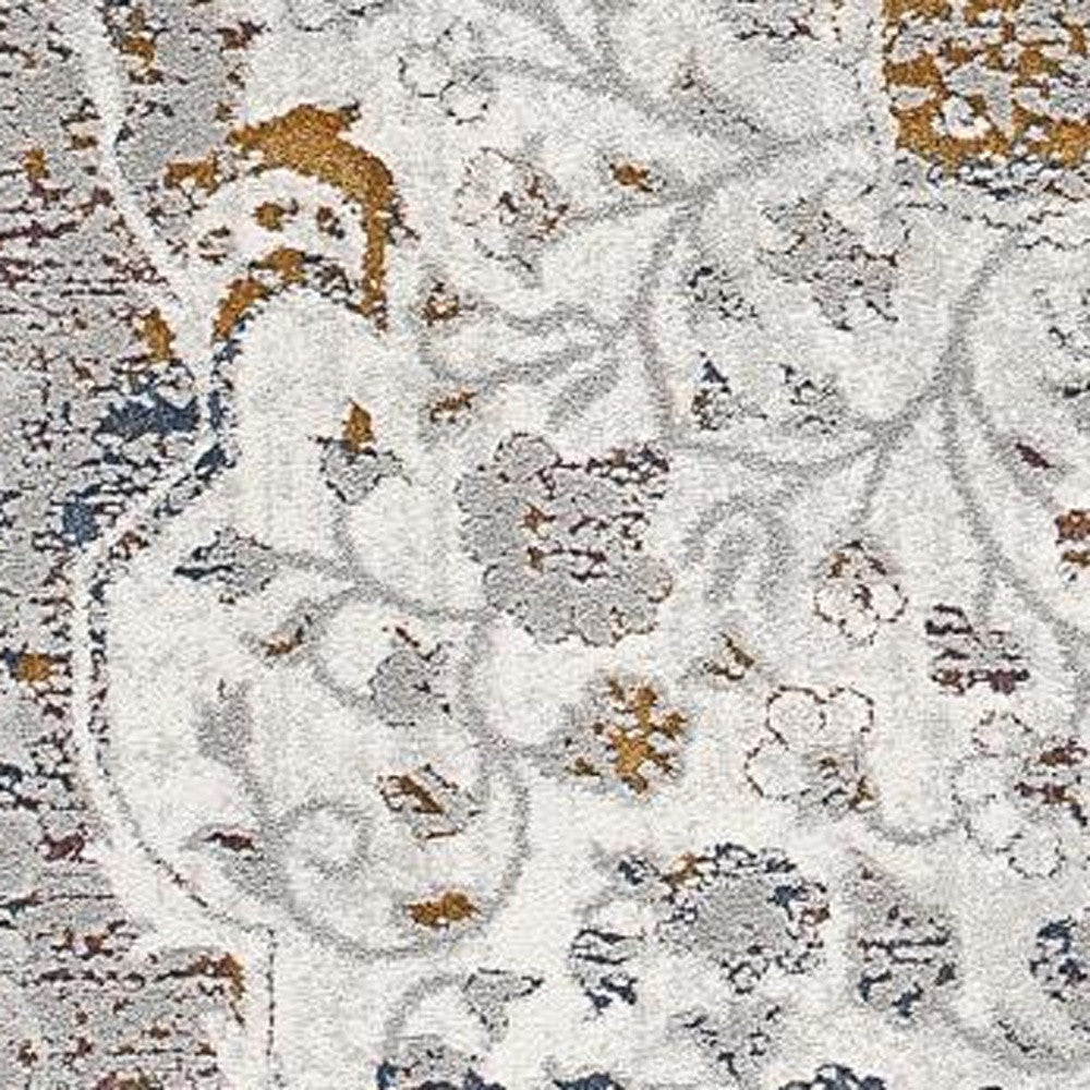 5” X 8” Gray Abstract Patterns Area Rug