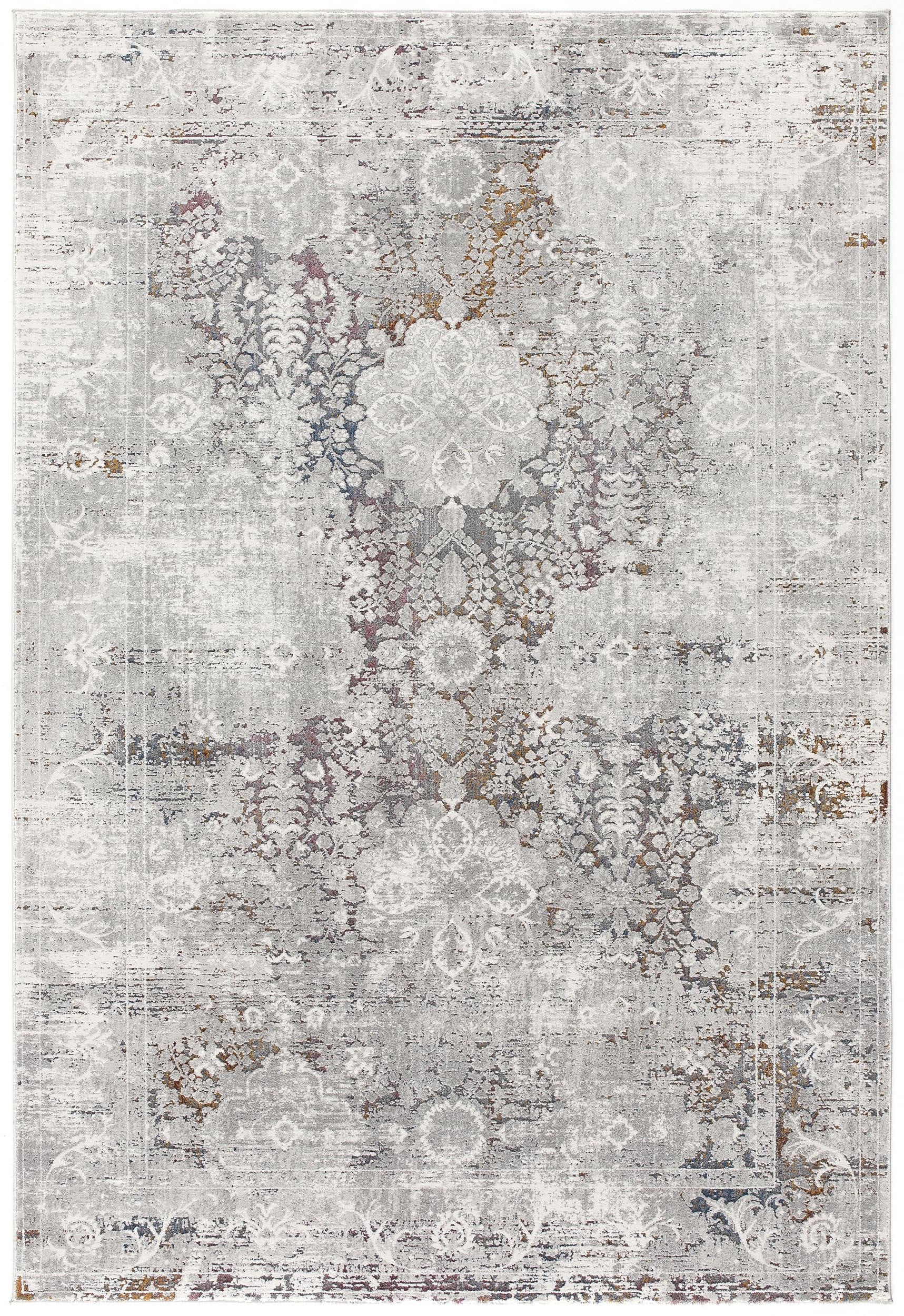 5” X 8” Gray Abstract Patterns Area Rug