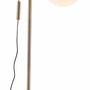 White and Brushed Bronze Crossed Floor Lamp