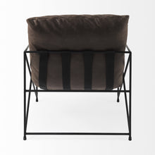 Black Faux Leather Contemporary Metal Chair