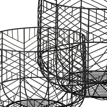 Set Of Two Black Metal Wire Chevron Bowls