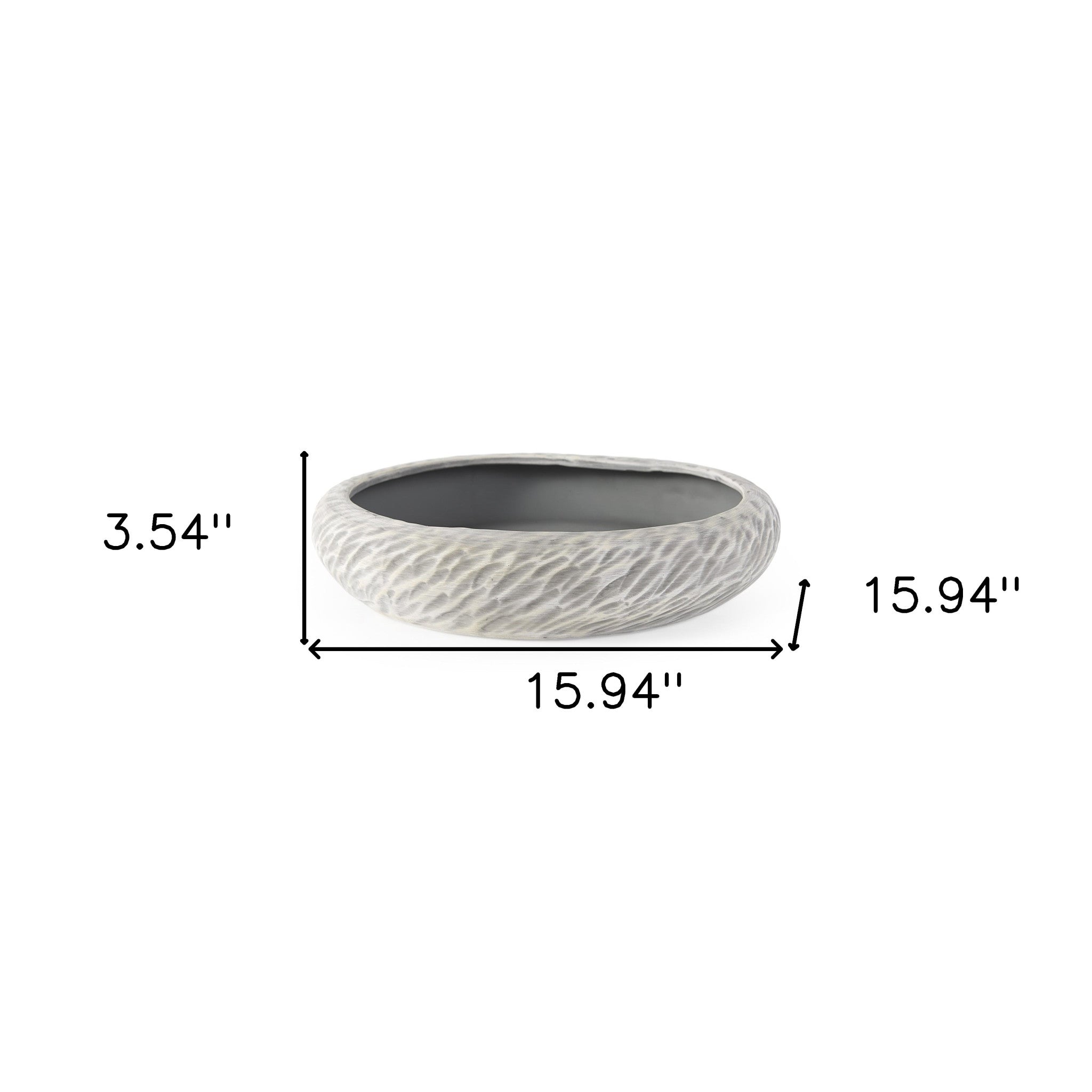 Light Gray Rippled Ceramic Bowl