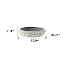 Light Gray Rippled Ceramic Bowl