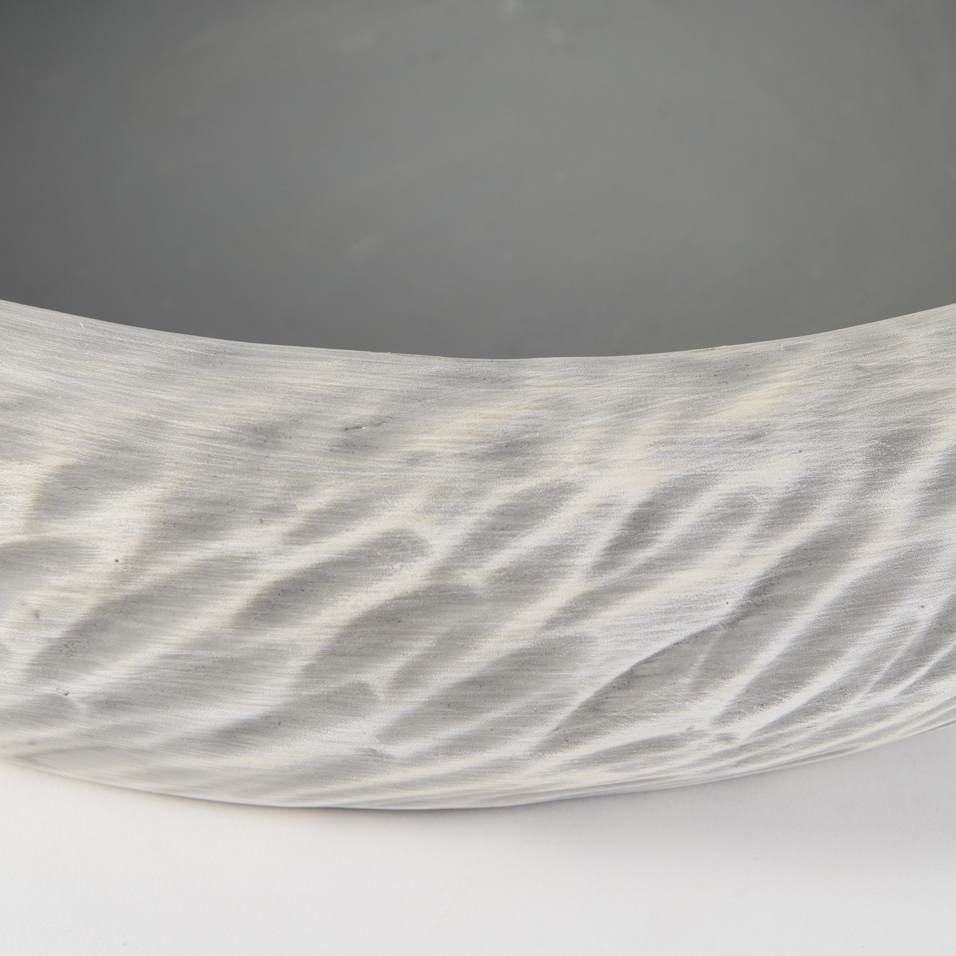 Light Gray Rippled Ceramic Bowl