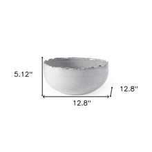 Artisan Gray White Ceramic Centerpiece Bowl