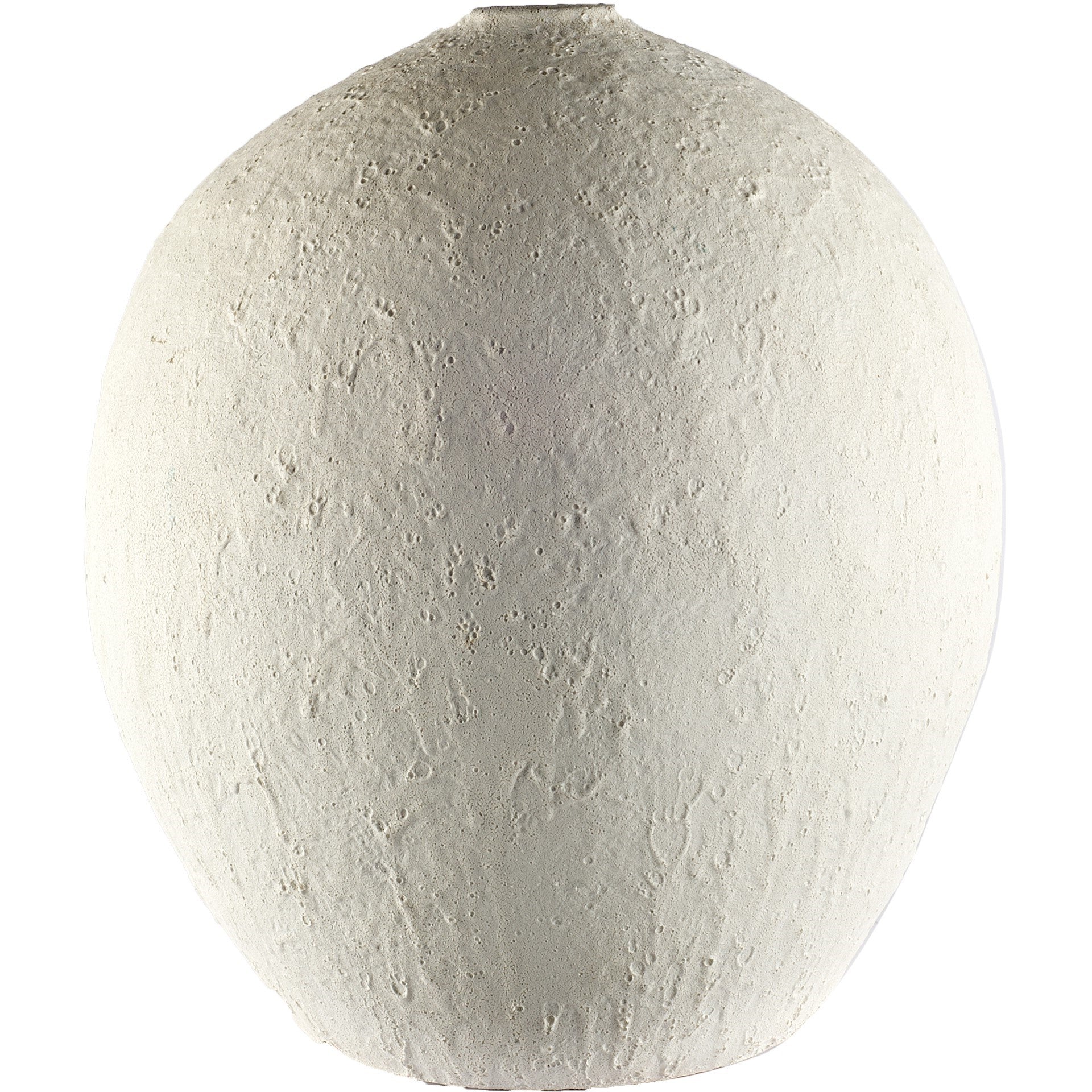 Wide White Textrured Ceramic Vase