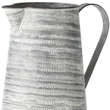 Gray And White Patterned Metal Jug