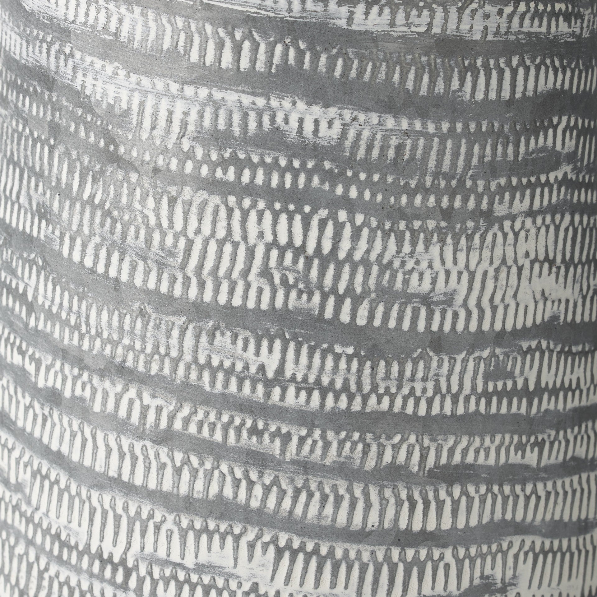 Gray And White Patterned Metal Jug