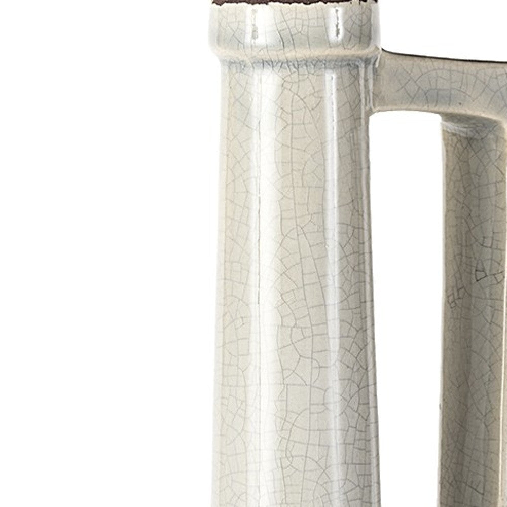 Jumbo White And Gray Jug Vase