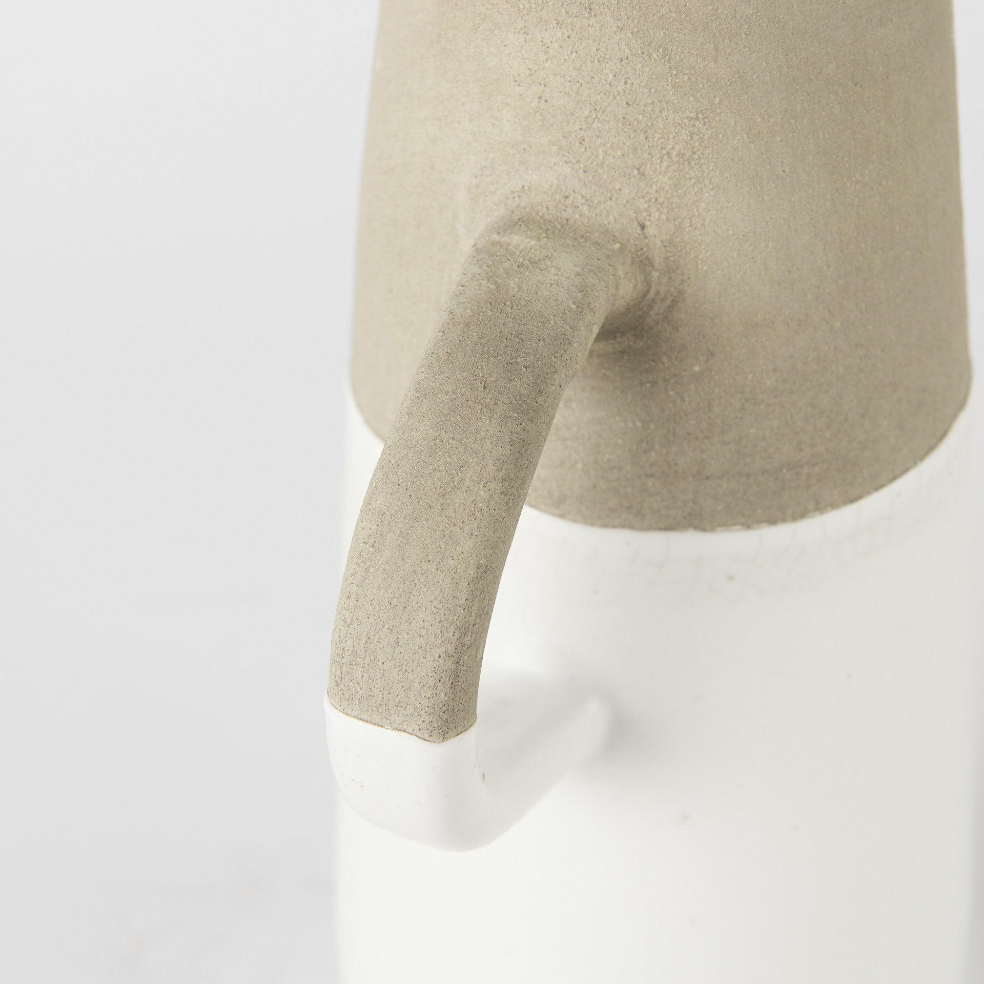 Rustic Organic White And Natural Decorative Jug 10"