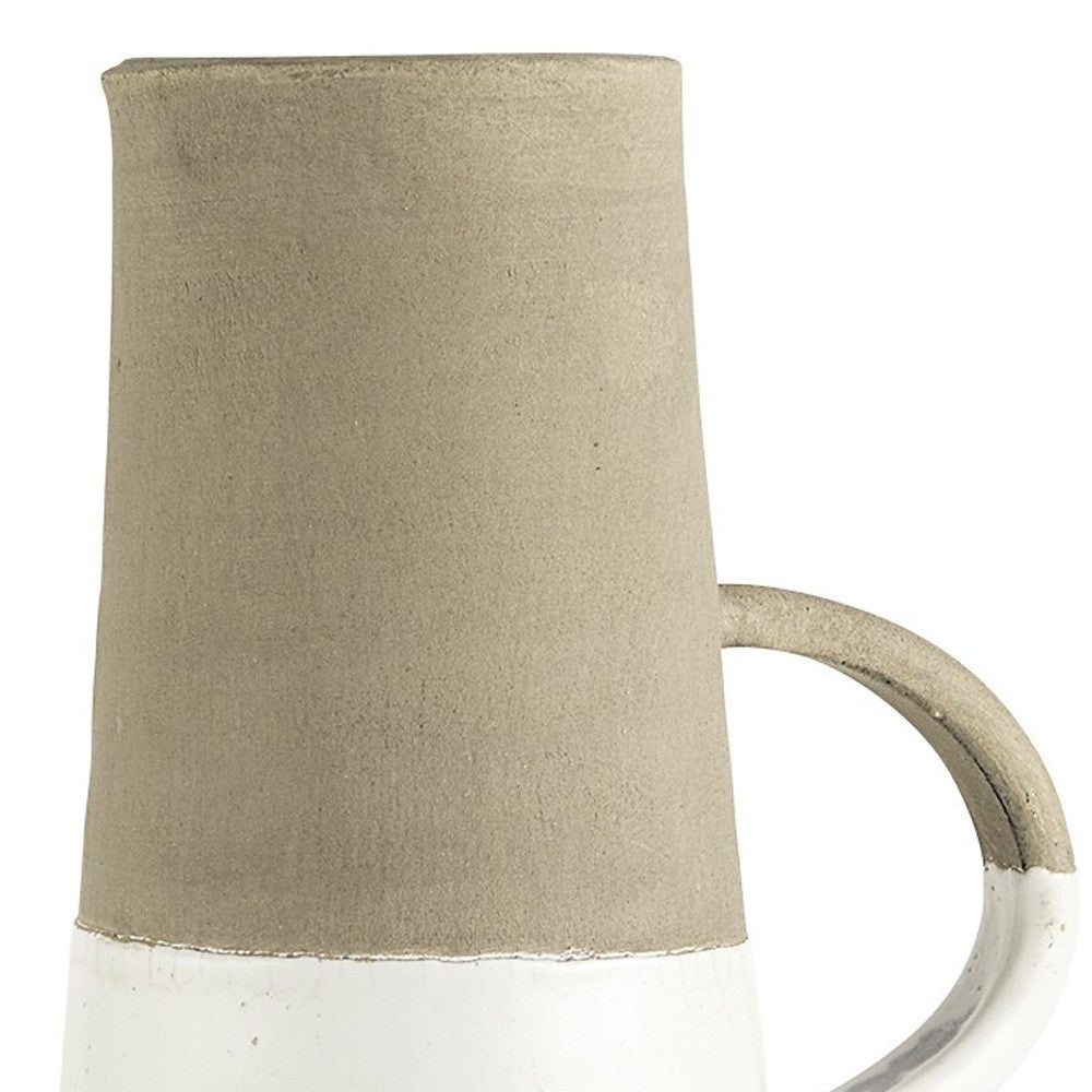 Rustic Organic White And Natural Decorative Jug 16"
