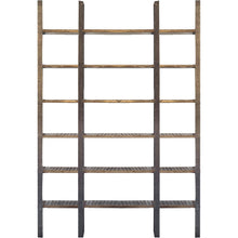 Brown Wood And Iron Six Shelf Standing Unit