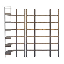 Brown Wood And Iron Six Shelf Standing Unit