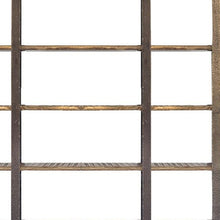 Brown Wood And Iron Six Shelf Standing Unit