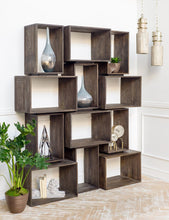Set Of Two Rustic Dark Brown Cube Box Shelves