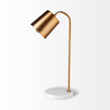 Gold Metallic Desk Or Table Lamp With Marble Base