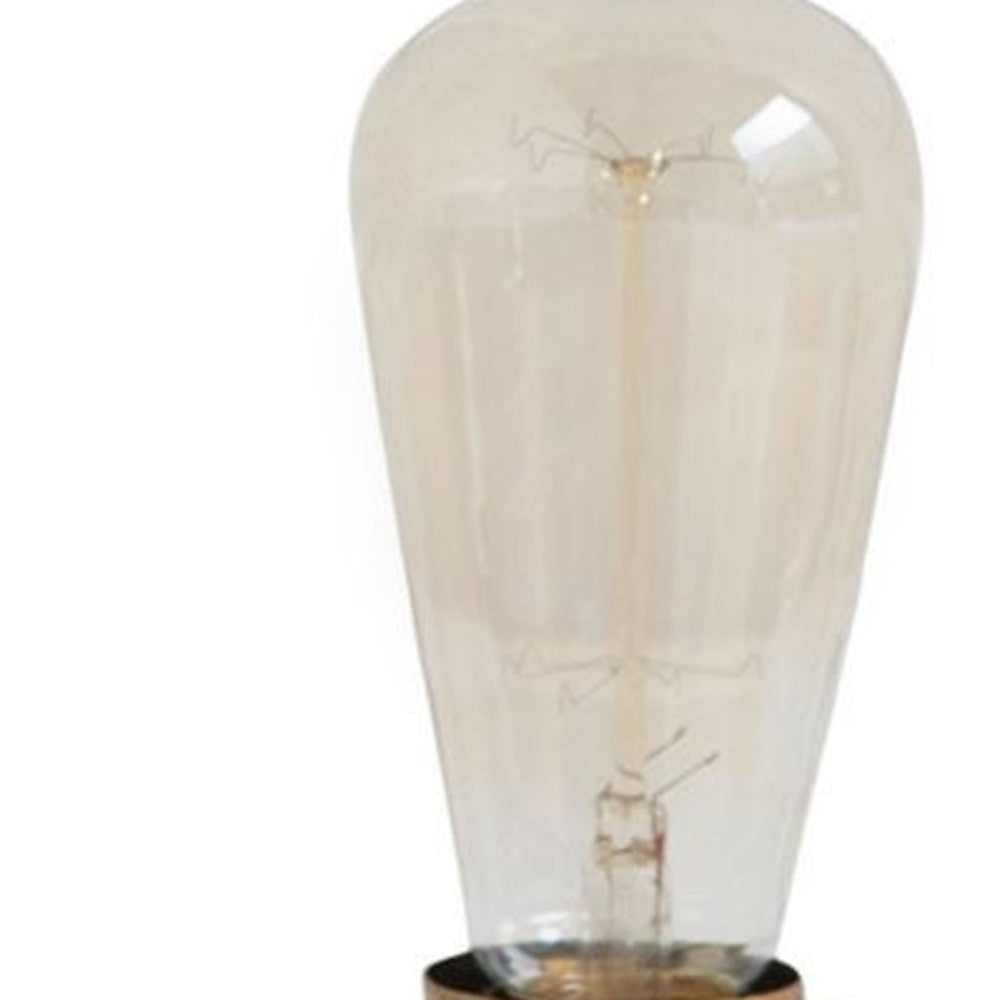 Gold Square Exposed Bulb Table Or Desk Lamp