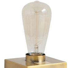 Gold Square Exposed Bulb Table Or Desk Lamp