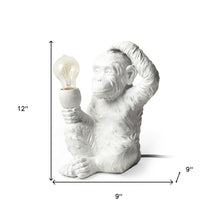 White Whimsical Monkey Table Or Desk Lamp