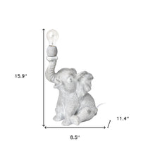 Graphite Resin Elephant Table Lamp