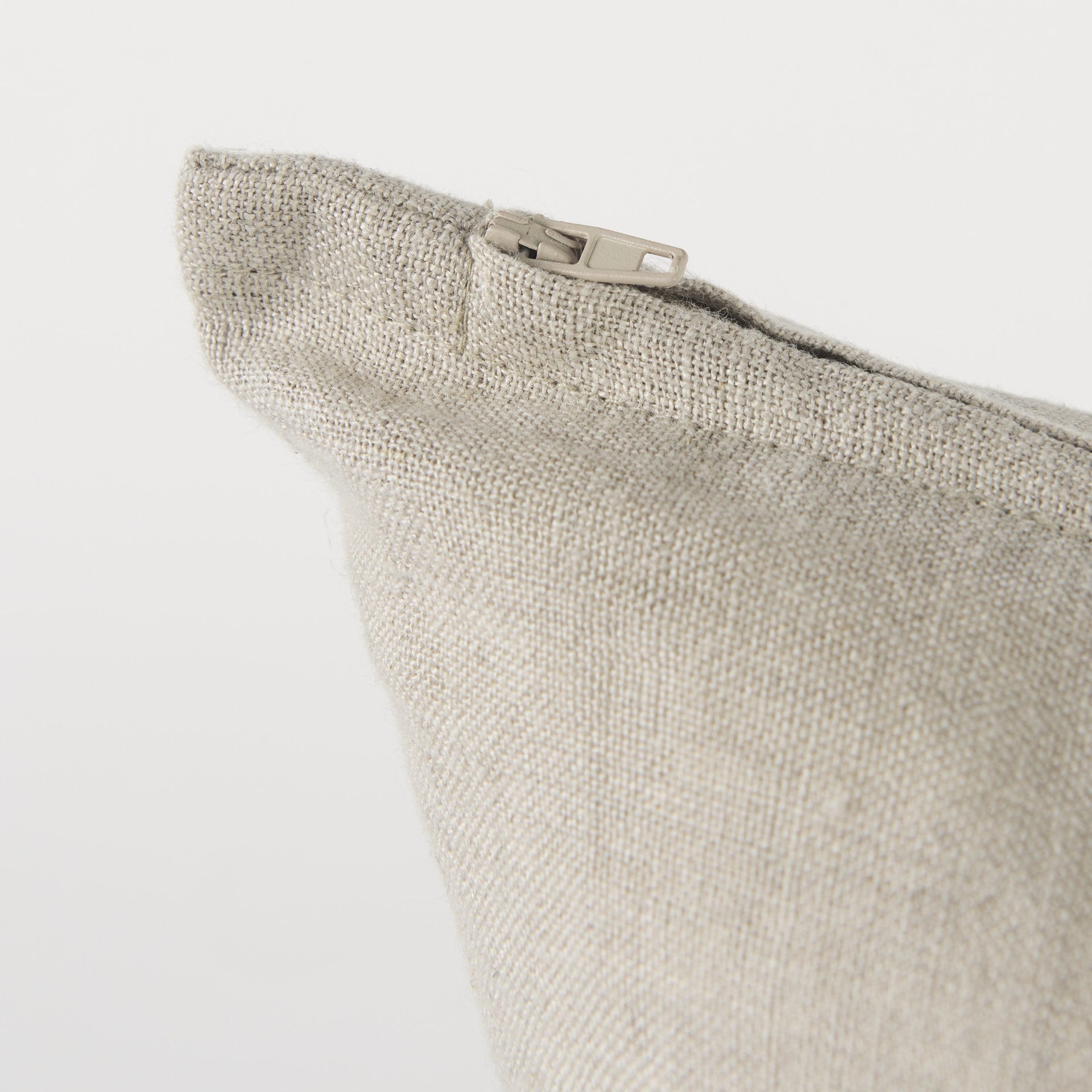 Canvas Beige And White Square Accent Pillow Cover