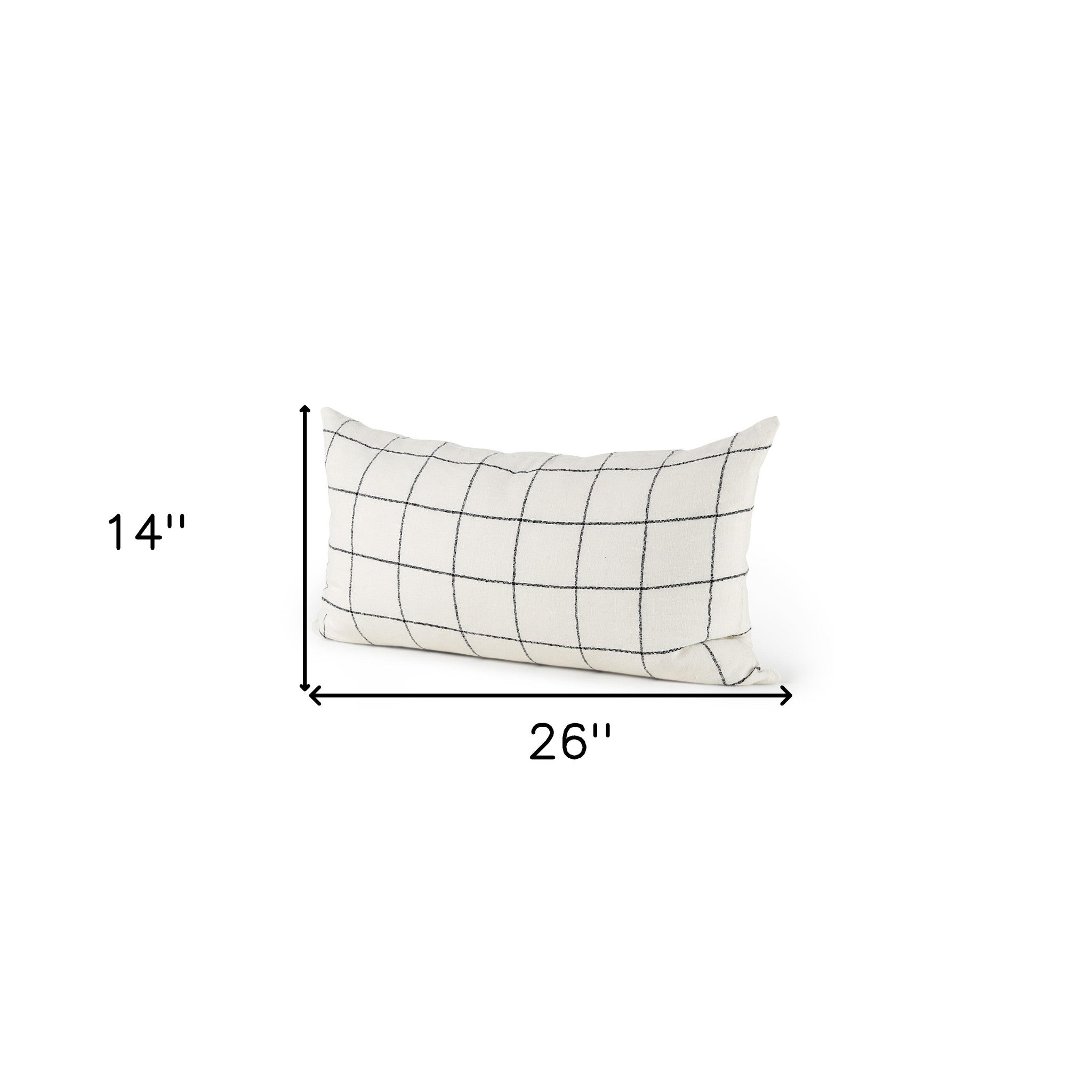 白色和黑色網格腰部裝飾枕套