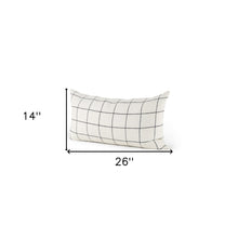 白色和黑色網格腰部裝飾枕套